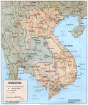 Map of Indochina including Vietnam, Cambodia, Laos and Thailand